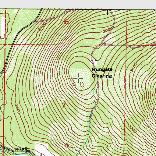 Topographic Map of Hungate Clearing, WA