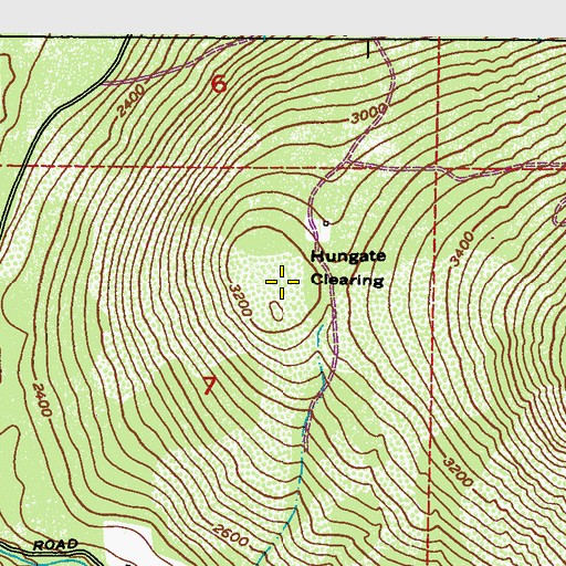 Topographic Map of Hungate Clearing, WA