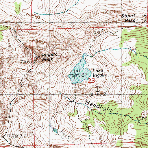 Topographic Map of Lake Ingalls, WA