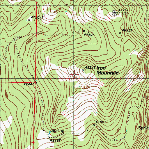 Topographic Map of Iron Mountain, WA