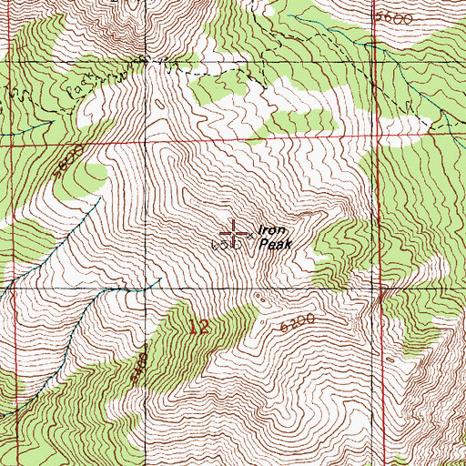 Topographic Map of Iron Peak, WA
