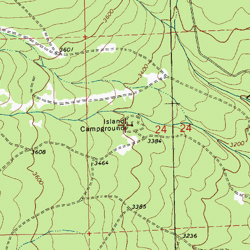 Topographic Map of Island Campground, WA