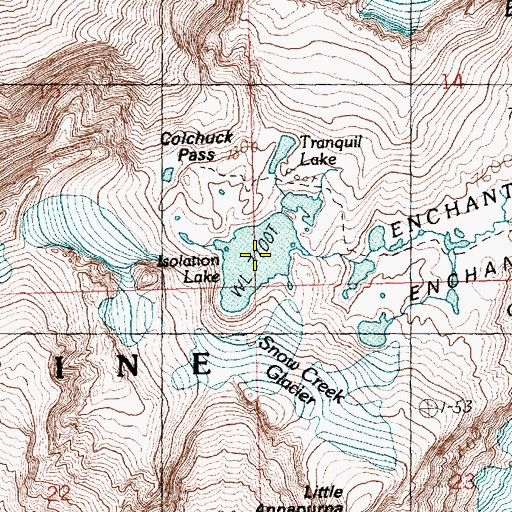 Topographic Map of Isolation Lake, WA