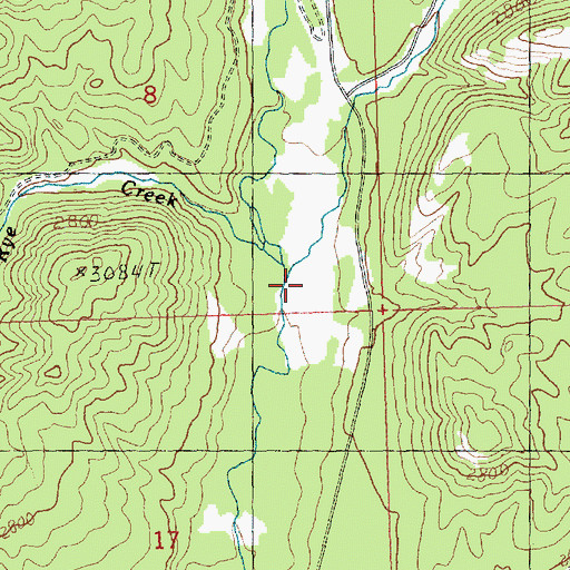 Topographic Map of Jack Creek, WA