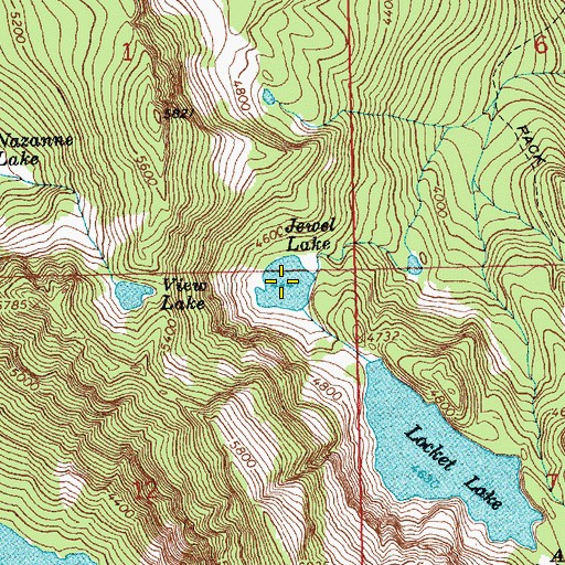 Topographic Map of Jewel Lake, WA