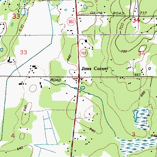 Topographic Map of Jims Corner, WA