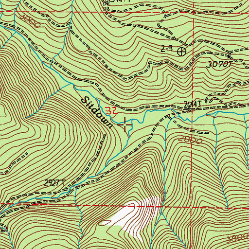 Topographic Map of Johns Mountain Creek, WA