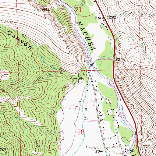 Topographic Map of Johnson Canyon, WA