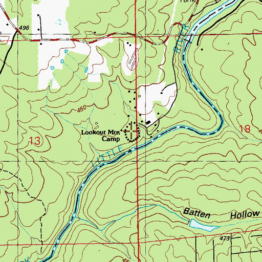 Topographic Map of Lookout Mountain Camp, AL