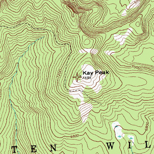 Topographic Map of Kay Peak, WA