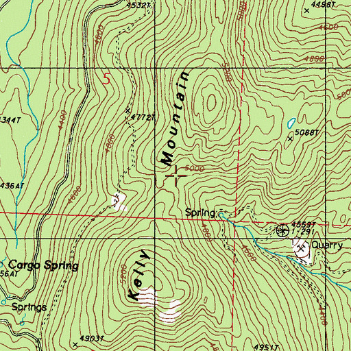 Topographic Map of Kelly Mountain, WA