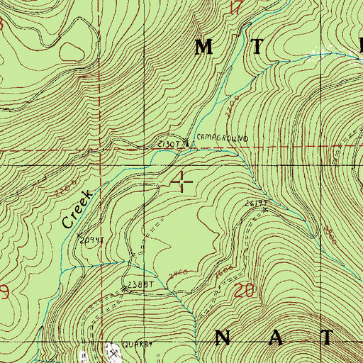 Topographic Map of Kidney Creek, WA