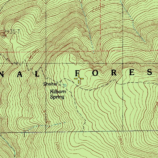 Topographic Map of Kilborn Spring, WA