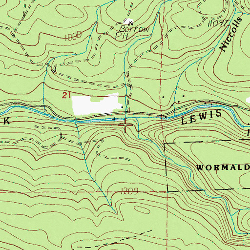 Topographic Map of King Creek, WA
