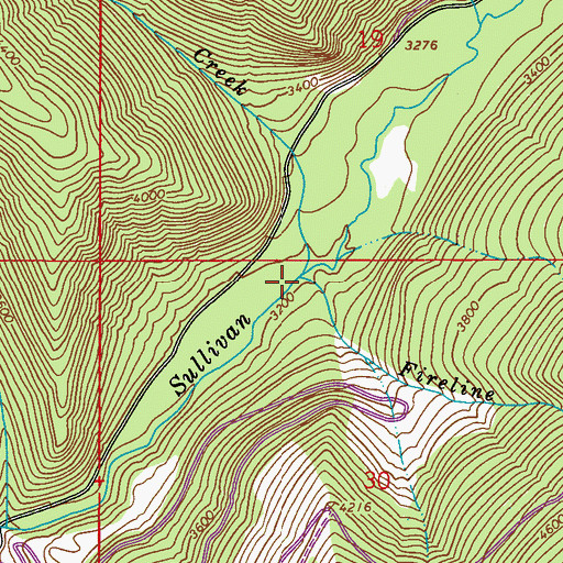 Topographic Map of Kinyon Creek, WA