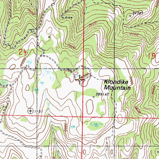 Topographic Map of Klondike Mountain, WA