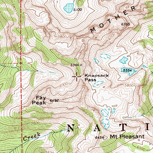 Topographic Map of Knapsack Pass, WA