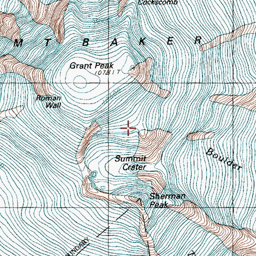 Topographic Map of Lahar Lookout, WA
