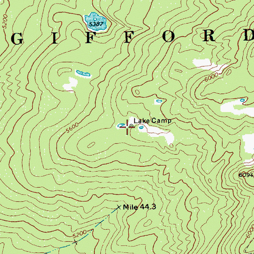 Topographic Map of Lake Camp, WA