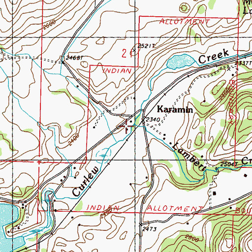 Topographic Map of Lambert Creek, WA