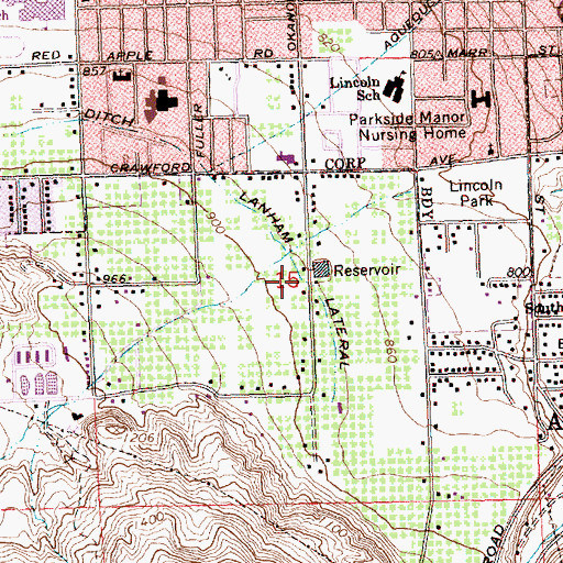 Topographic Map of Lanham Lateral, WA