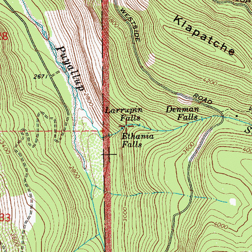 Topographic Map of Larrupin Falls, WA