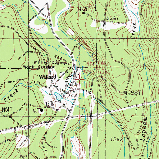 Topographic Map of Lava Creek, WA