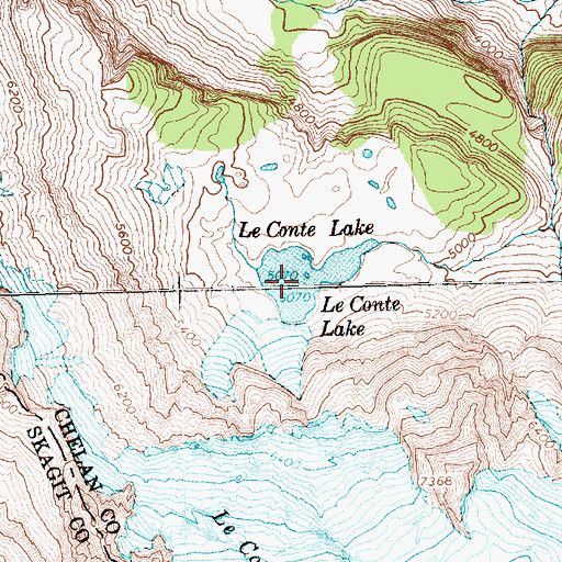 Topographic Map of Le Conte Lake, WA