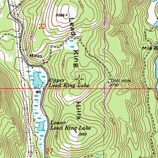 Topographic Map of Lead King Hills, WA