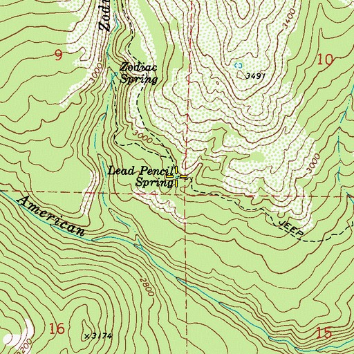 Topographic Map of Lead Pencil Spring, WA