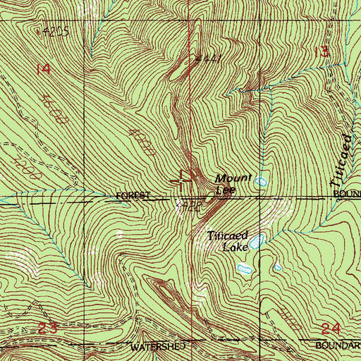 Topographic Map of Mount Lee, WA