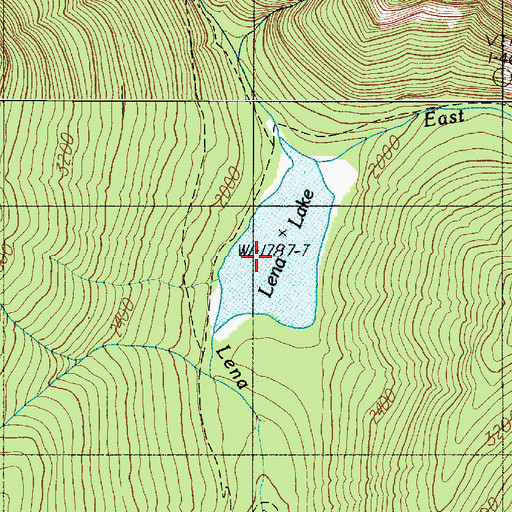 Topographic Map of Lena Lake, WA