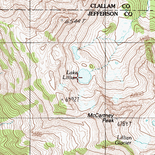 Topographic Map of Lake Lillian, WA