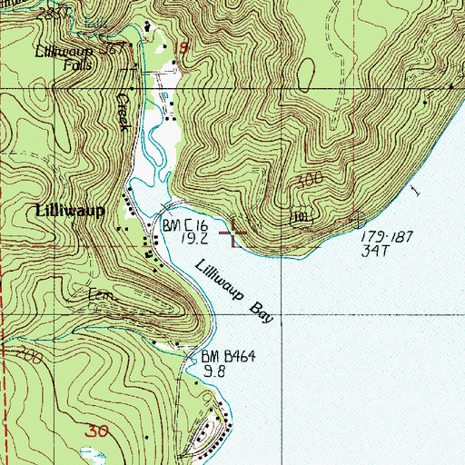 Topographic Map of Lilliwaup Bay, WA