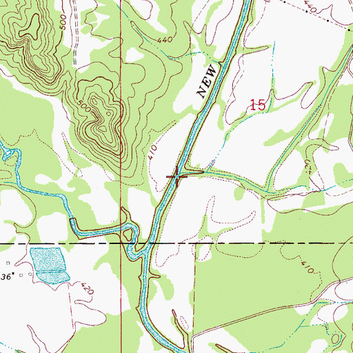 Topographic Map of Mallards Creek, AL