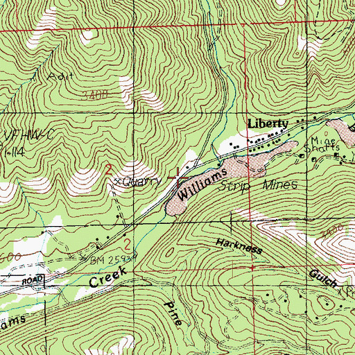 Topographic Map of Lion Gulch, WA