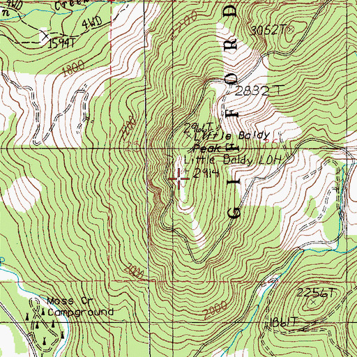 Topographic Map of Little Baldy Peak, WA