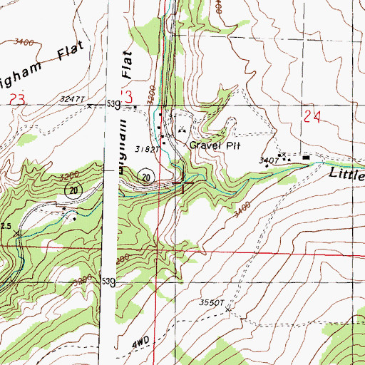 Topographic Map of Little Bonaparte Creek, WA