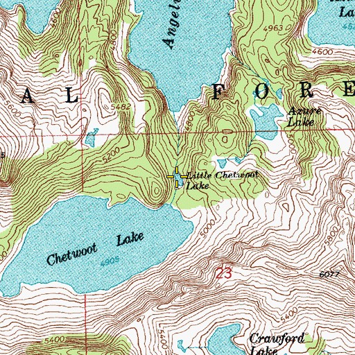 Topographic Map of Little Chetwoot Lake, WA