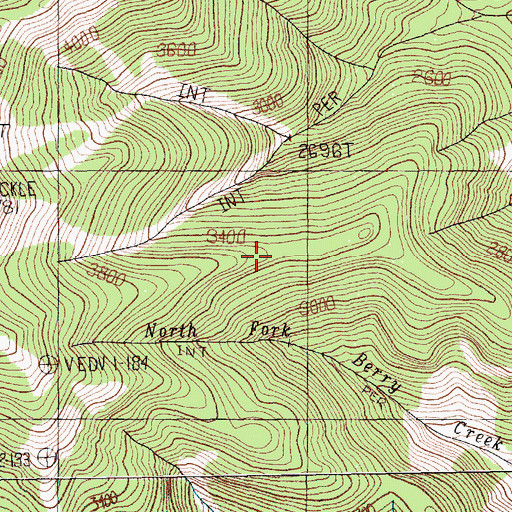 Topographic Map of Little Huckleberry Trail, WA