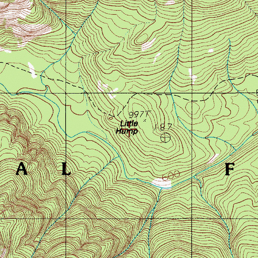 Topographic Map of Little Hump, WA