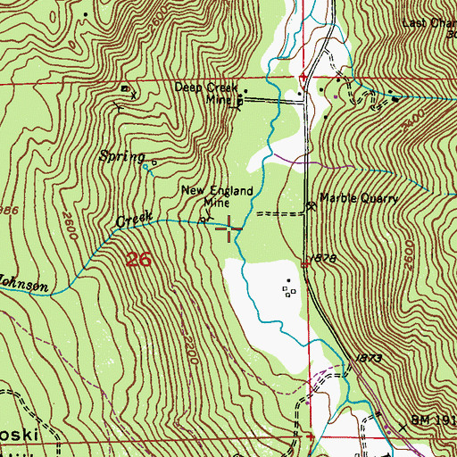 Topographic Map of Little Johnson Creek, WA
