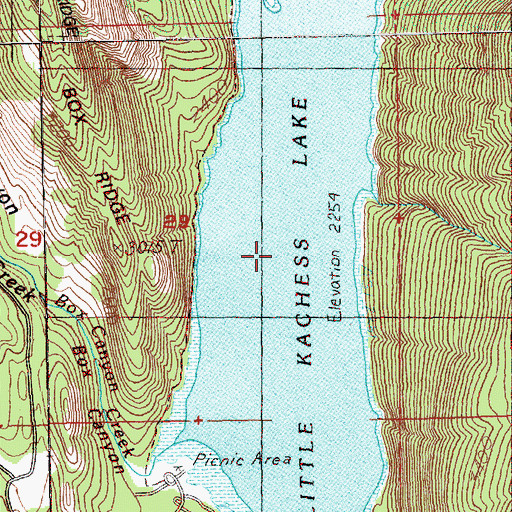 Topographic Map of Little Kachess Lake, WA