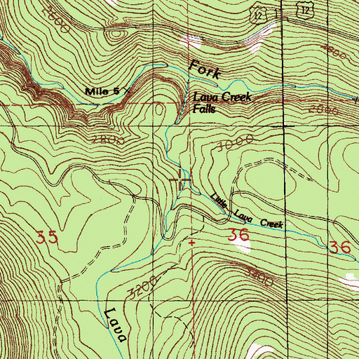 Topographic Map of Little Lava Creek, WA