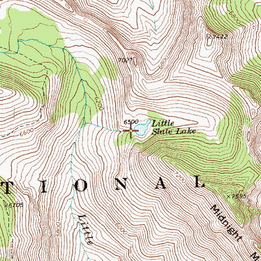 Topographic Map of Little Slate Lake, WA