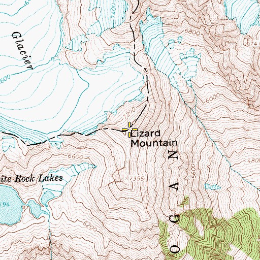 Topographic Map of Lizard Mountain, WA