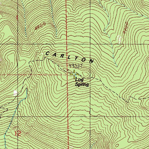 Topographic Map of Log Spring, WA