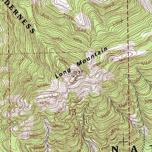 Topographic Map of Long Mountain, WA