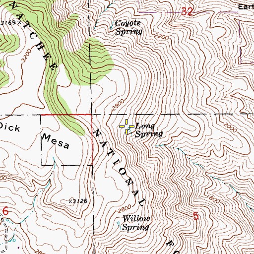 Topographic Map of Long Spring, WA