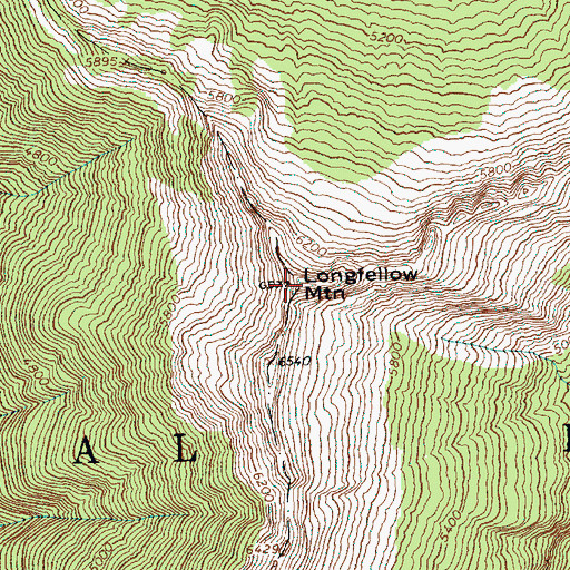 Topographic Map of Longfellow Mountain, WA